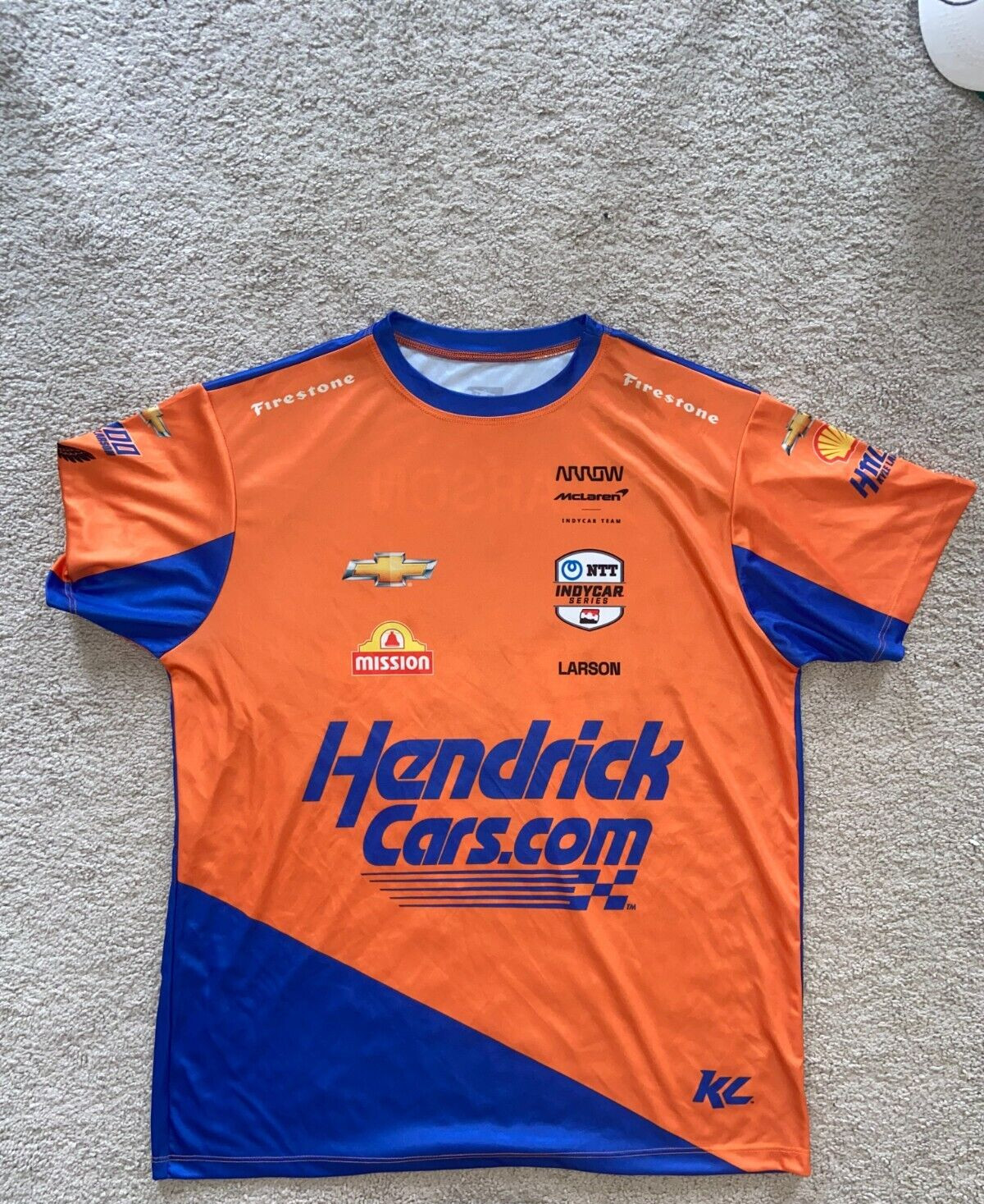 KYLE LARSON SIGNED INDIANAPOLIS INDY 500 JERSEY 2024 2025 H1100 JSA