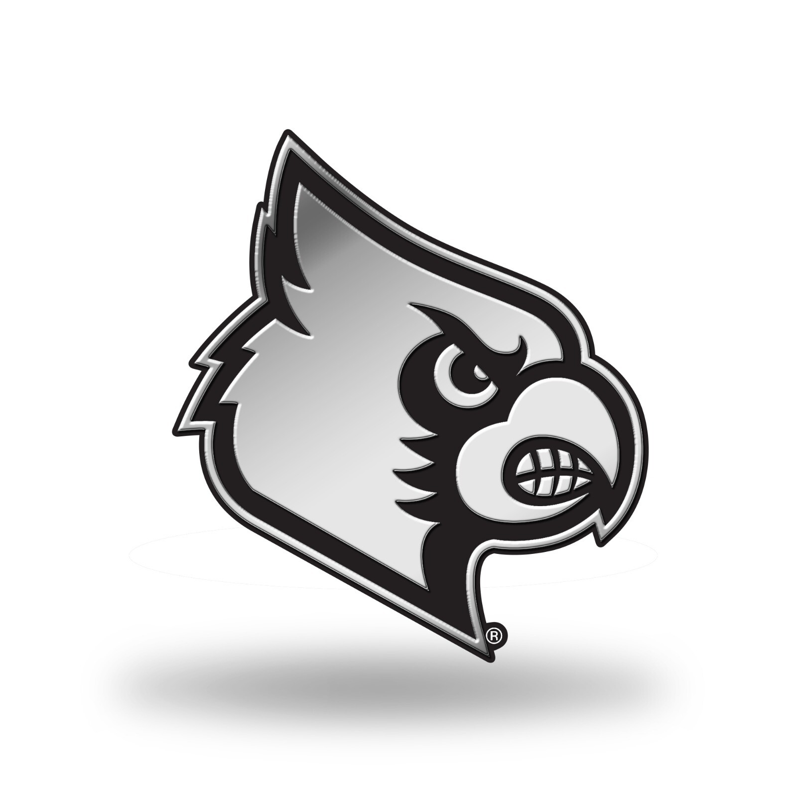 Louisville Cardinals Logo 3D Chrome Auto Decal Sticker 3×4 Inches Truck Car Rico