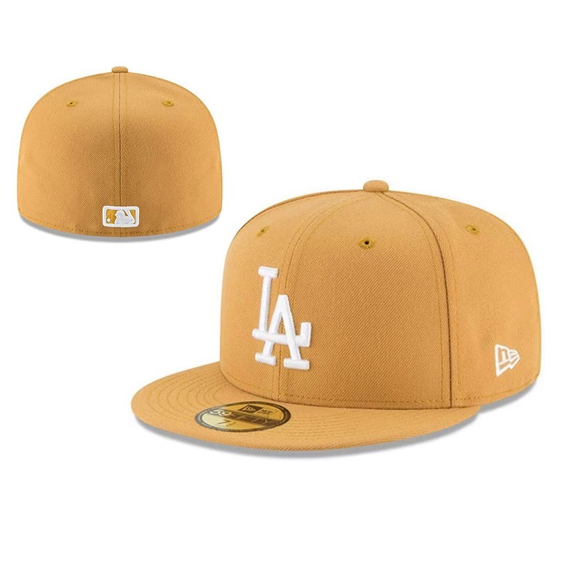 Los Angeles Dodgers Hat Fitted LA 59FIFTY Solid Color Series Basic Stitched Cap
