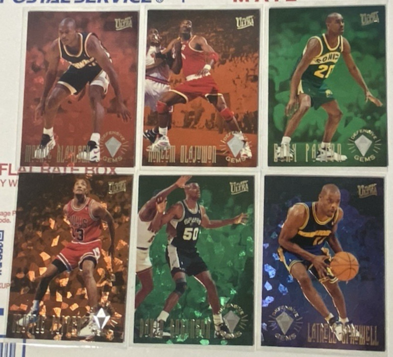1994-95 Fleer Ultra Defensive Gems Complete 6 Card Insert Set – 1:37 Packs