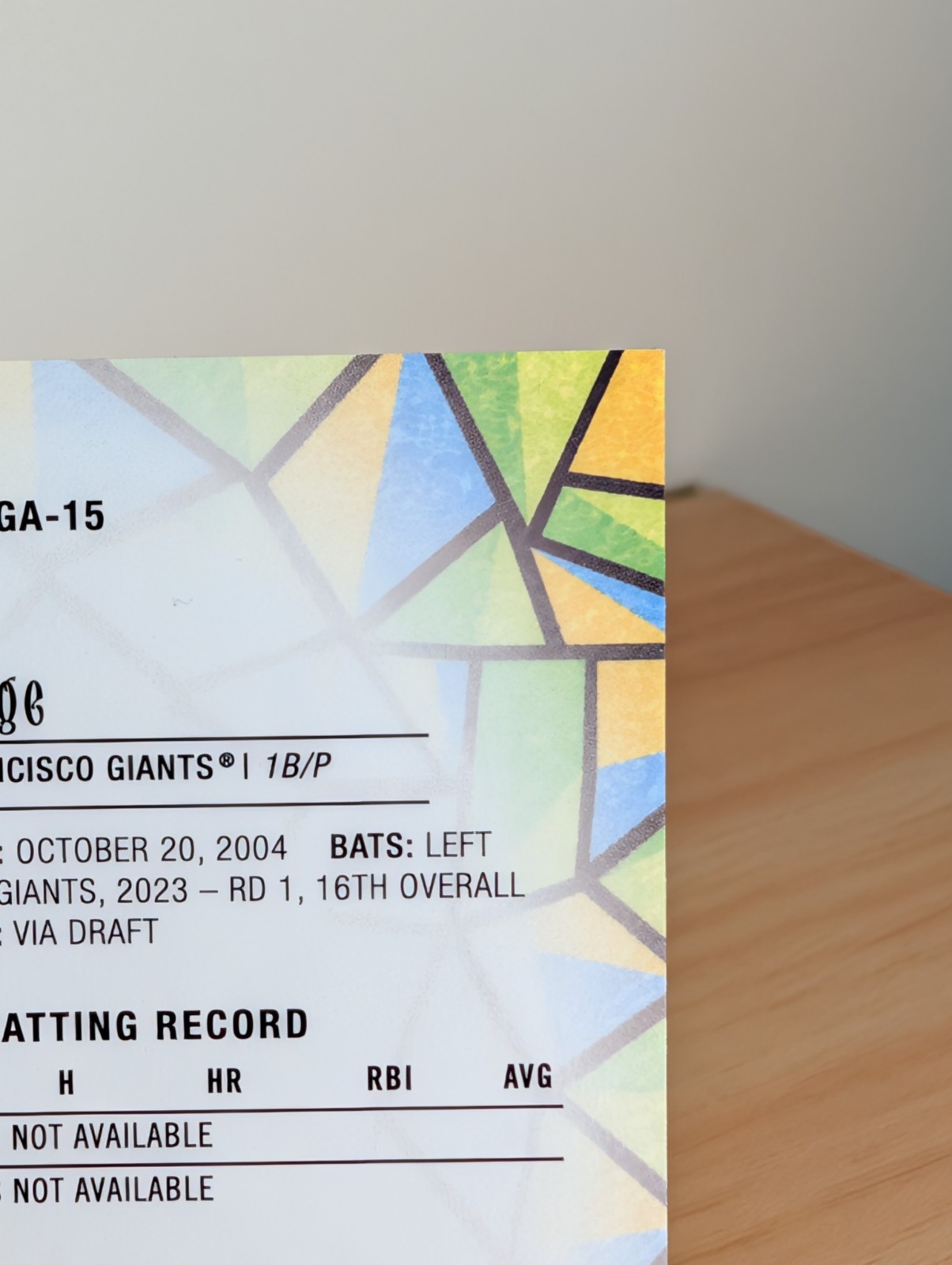 2023 Bowman Draft Stained Glass Bryce Eldridge – San Francisco Giants – BGA-15