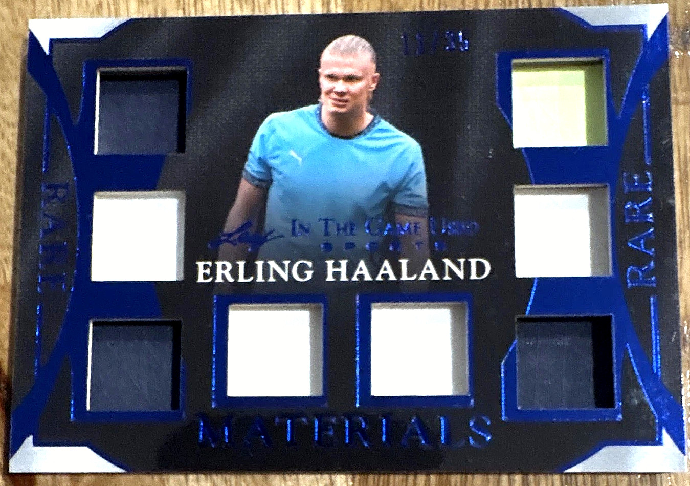 2025 Leaf In The Game Used Jersey Erling Haaland #/35 Rare Materials Octo Swatch