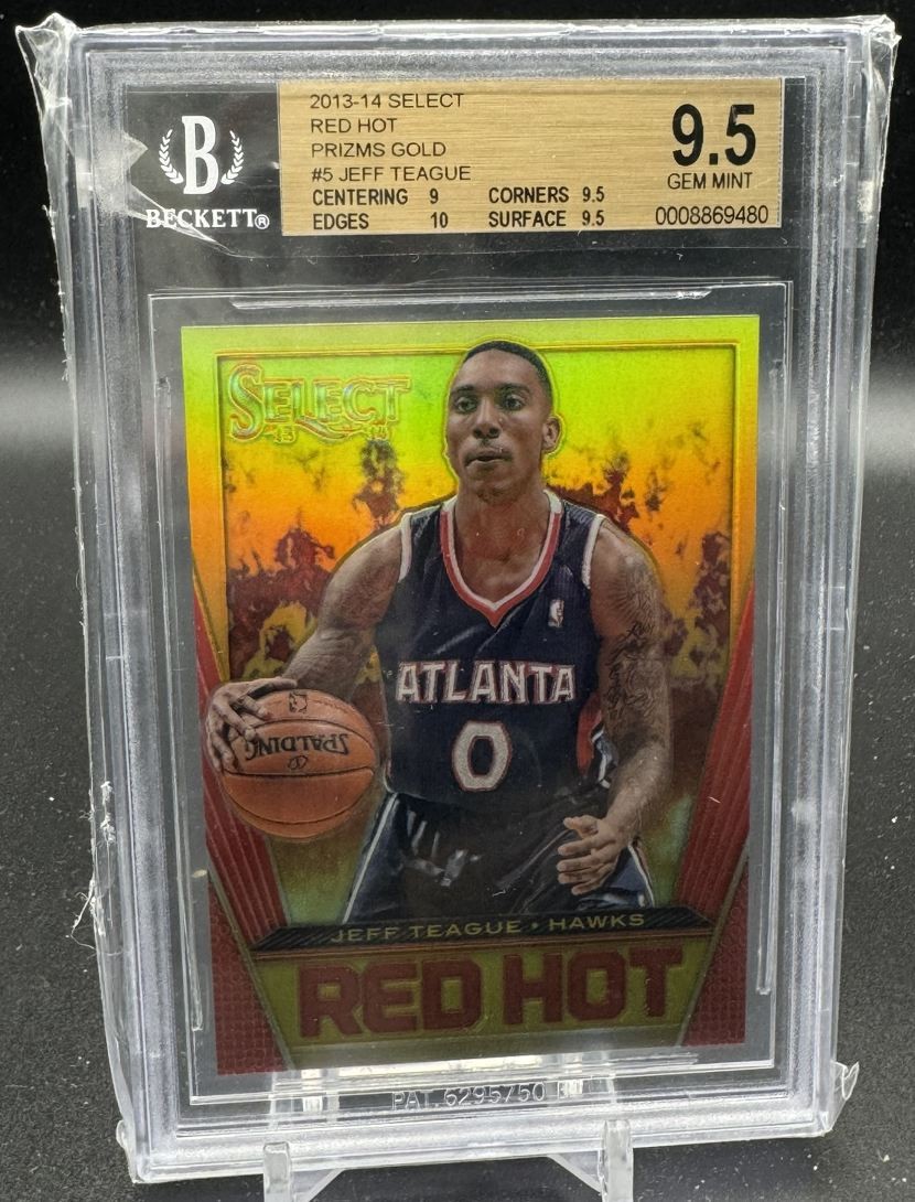 2013-14 Panini Select Red Hot Prizms Gold Jeff Teague 03/10 BGS 9.5 Atlanta