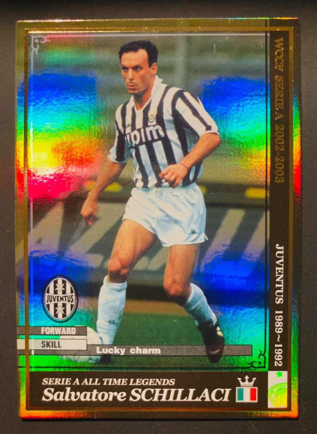 2002-03 Panini WCCF Serie A Legends Salvatore Schillaci Juventus refractor card