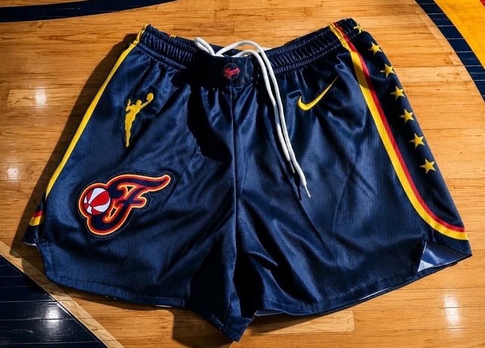 INDIANA FEVER BLUE SHORTS KIDS GIRLS YOUTH SMALL 100% STITCHED CAITLIN CLARK!!