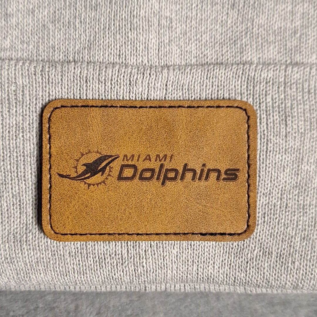 Dolphins Leather Rectangle Patch NFL (Patch Only)