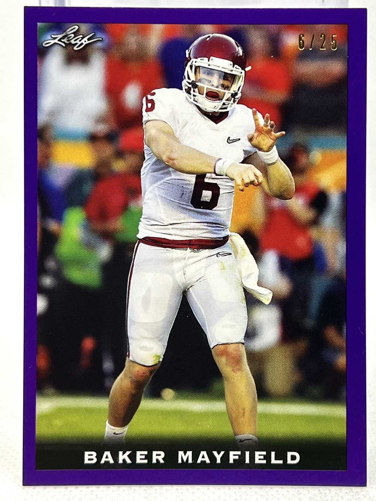 2018 Leaf The National 6/25 Purple Baker Mayfield Rookie Jersey Number Match