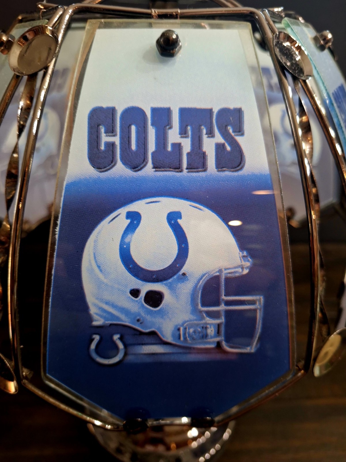 16″ NFL INDIANAPOLIS COLTS TOUCH LAMP Glass/metal Panels – Man Cave/Bar/Football