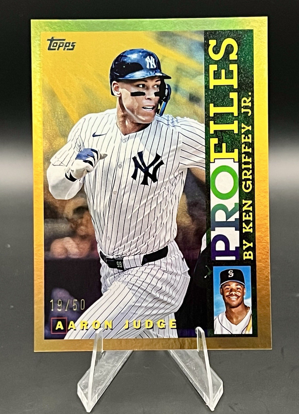Topps 2026 Series 1 Aaron Judge Profiles by Ken Griffey Jr. TP-18 Gold Foil /50