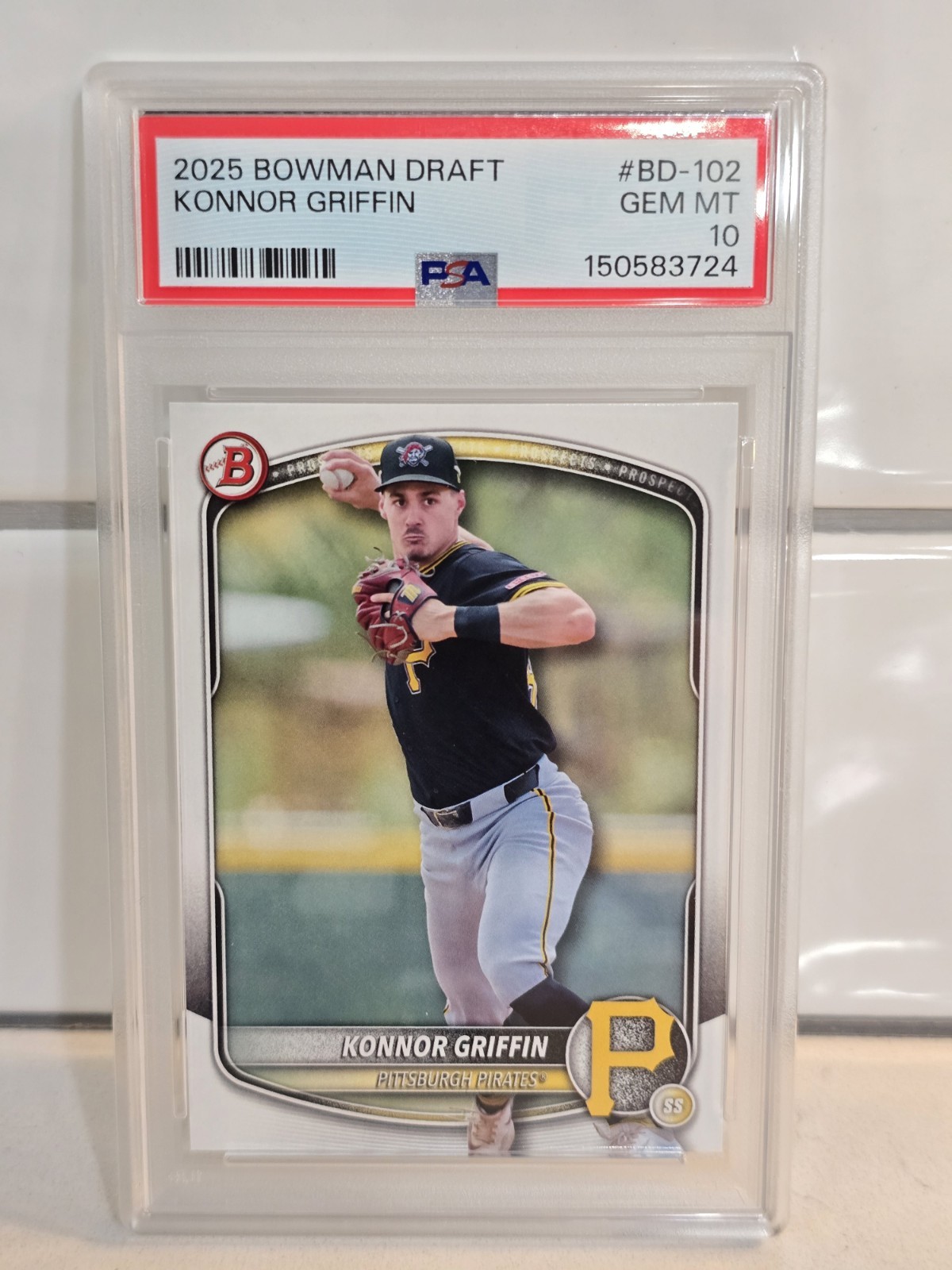 2025 Bowman Draft Konnor Griffin #BD-102 Paper PSA 10 GEM MT Pirates Prospect