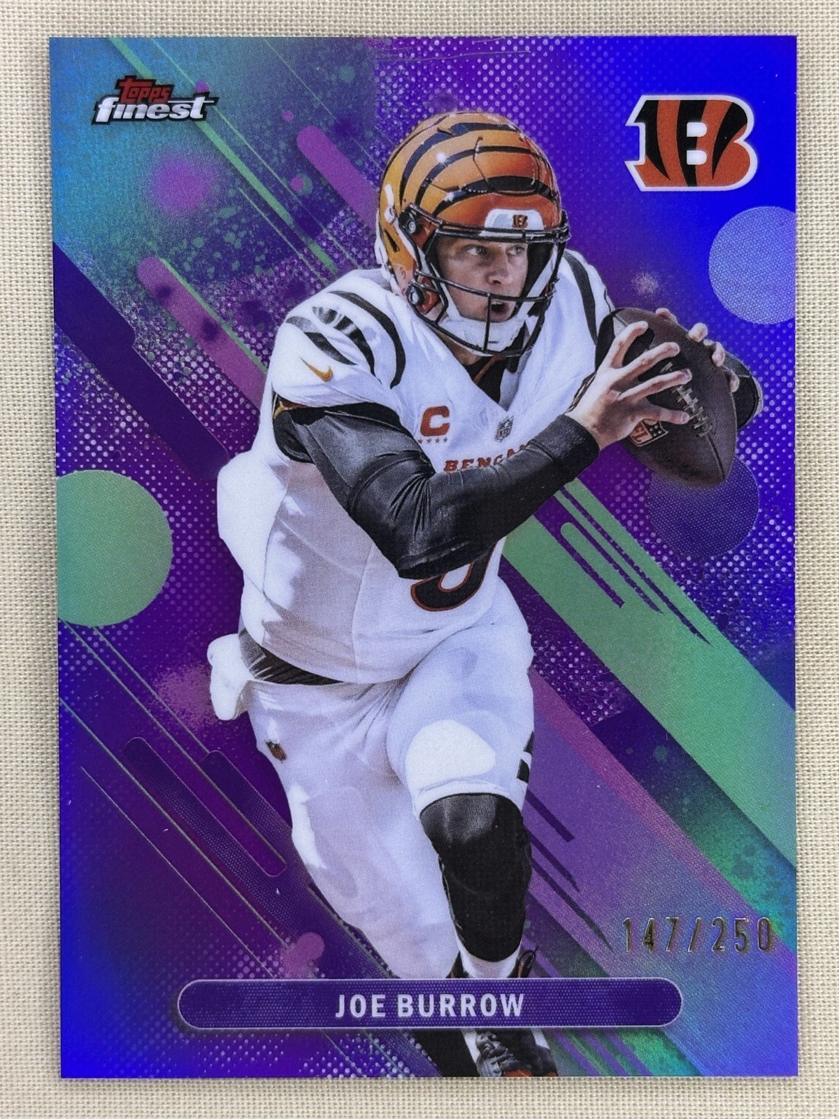 2025 Topps Finest Joe Burrow Purple refractor /250 Cincinnati Bengals #51