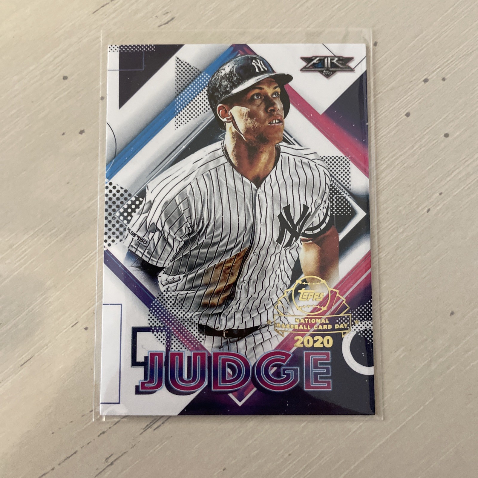 2020 Topps Chrome Topps Fire Preview National Baseball Card Day Aaron Judge #FP1