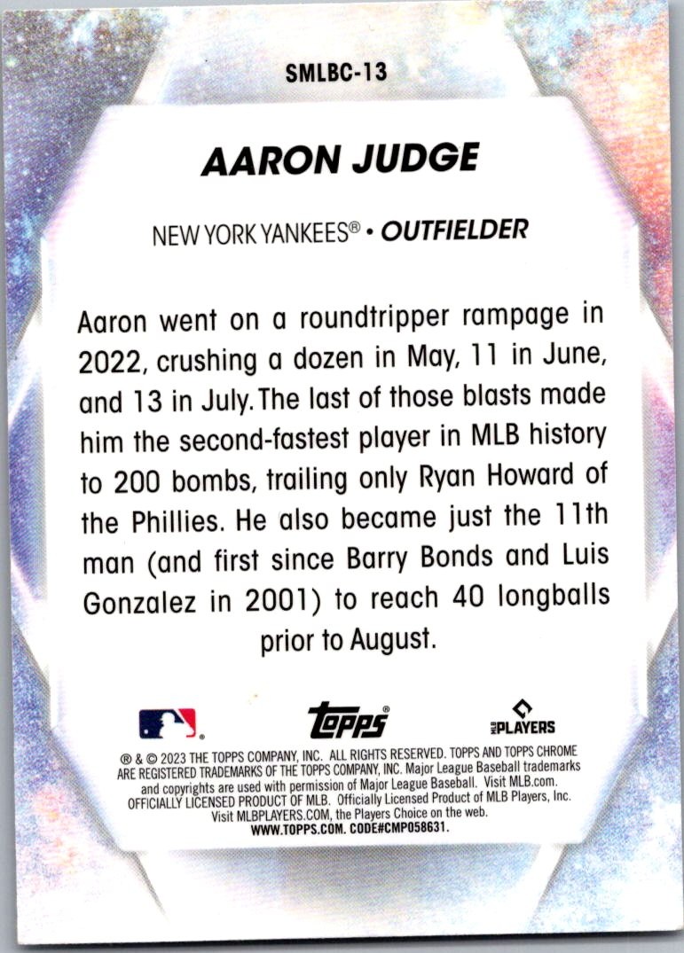 2023 Topps #SMLBC-13 Aaron Judge Stars of MLB Chrome