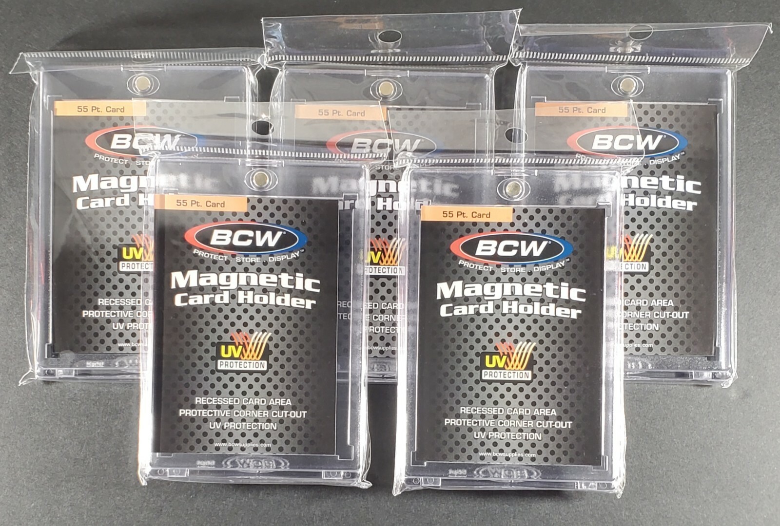 (5) BCW 55pt Magnetic Card Holders One Touch 55 pt 55 Point Lot