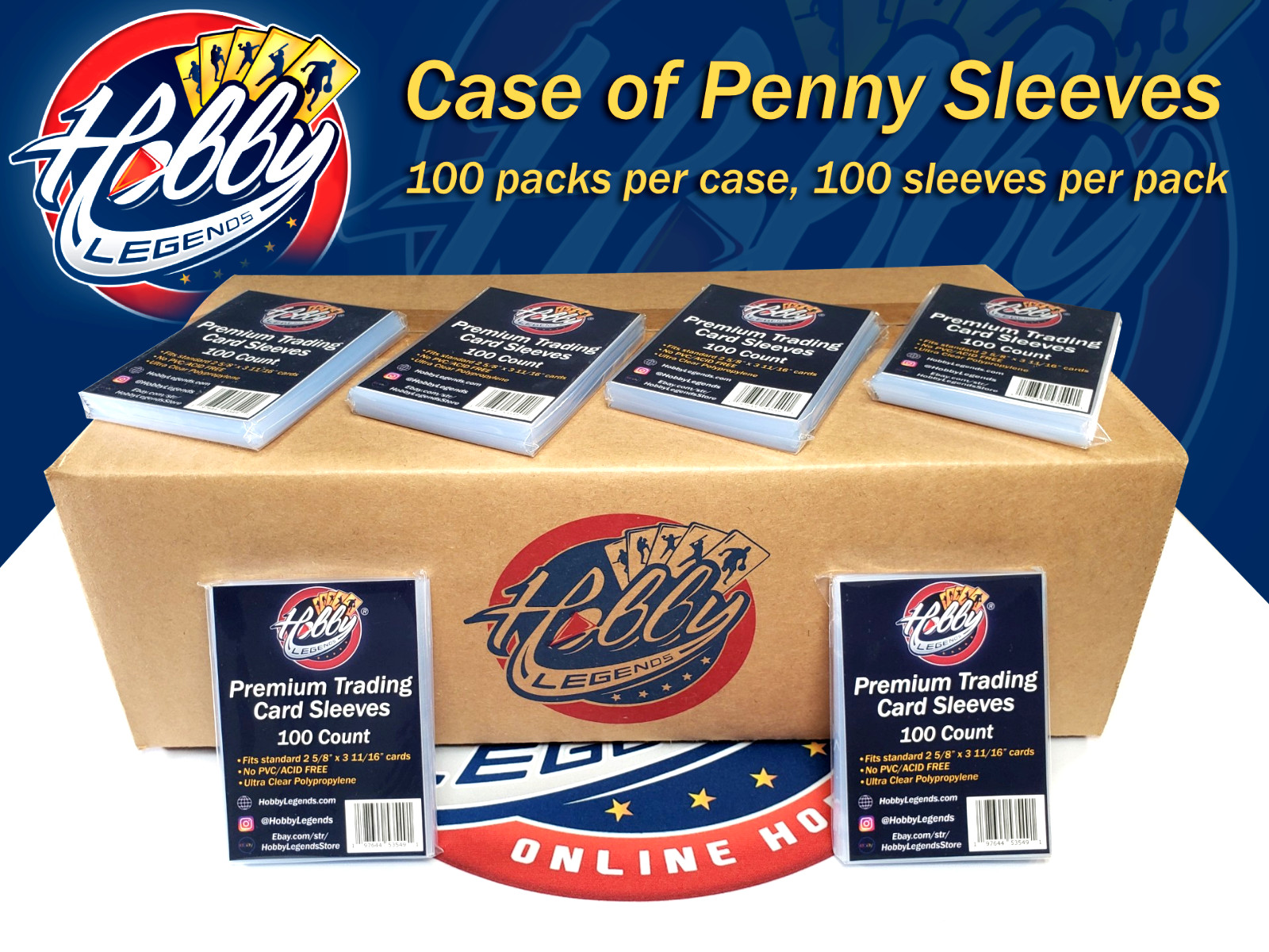 10000 HOBBY LEGENDS PREMIUM CLEAR SOFT PENNY REGULAR STANDARD CARD SLEEVES CASE