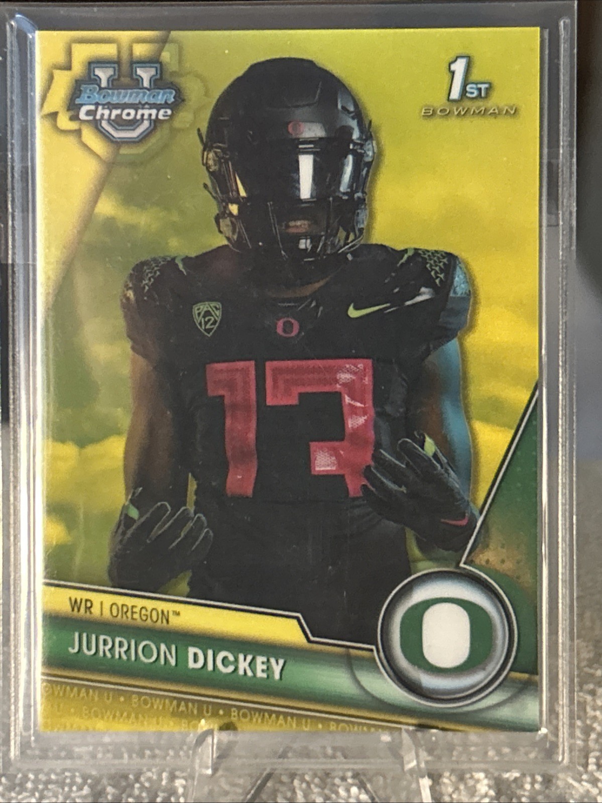 2023 Bowman University Chrome – Jurrion Dickey #105 Yellow Refractor /75 (RC)