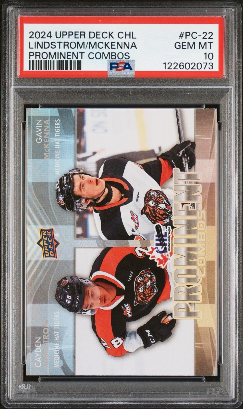 Upper Deck 2024-25 CHL Prominent Combos Lindstrom/McKenna RC #PC-22 PSA 10