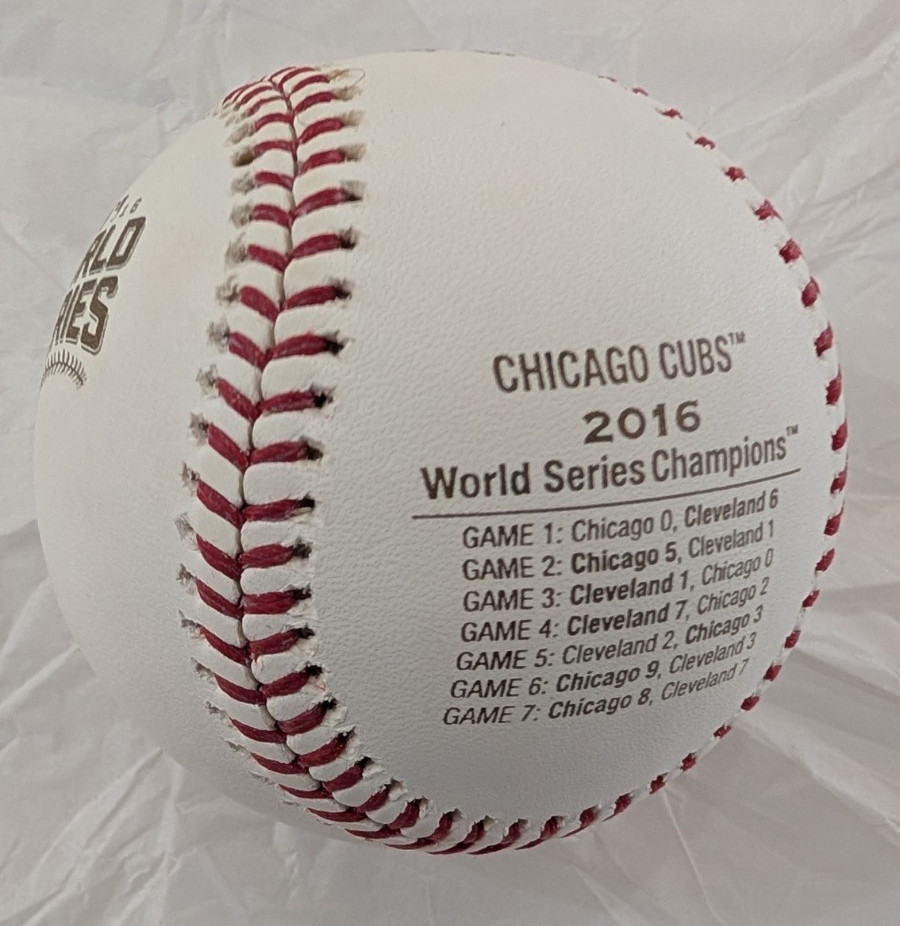2016 Rawlings Official WORLD SERIES SCORE CHAMP Baseball CHICAGO CUBS