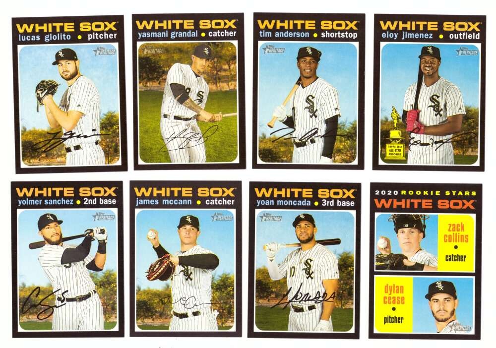 2020 Topps Heritage 1-500 (w/ SP) – CHICAGO WHITE SOX Team Set