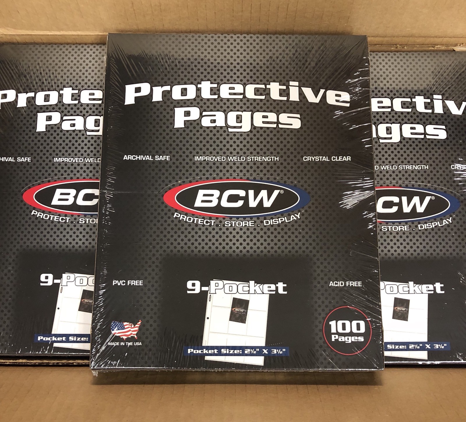 Lot of 10 Pages x BCW 9-Pocket Pages Holds up to nine 2½” x 3½” cards (#CS70)