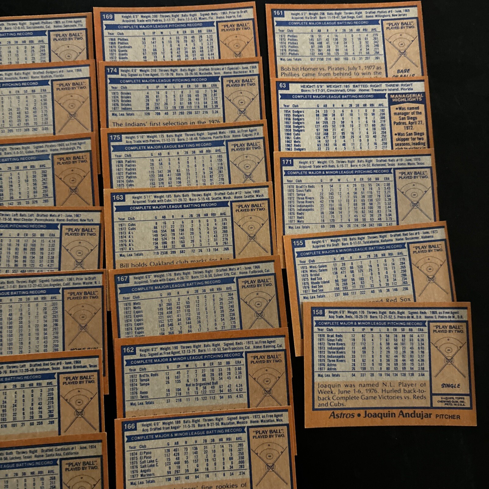 1978 Topps Baseball Card Singles #1-175 U-Pick EX+ FREE SHIPPING