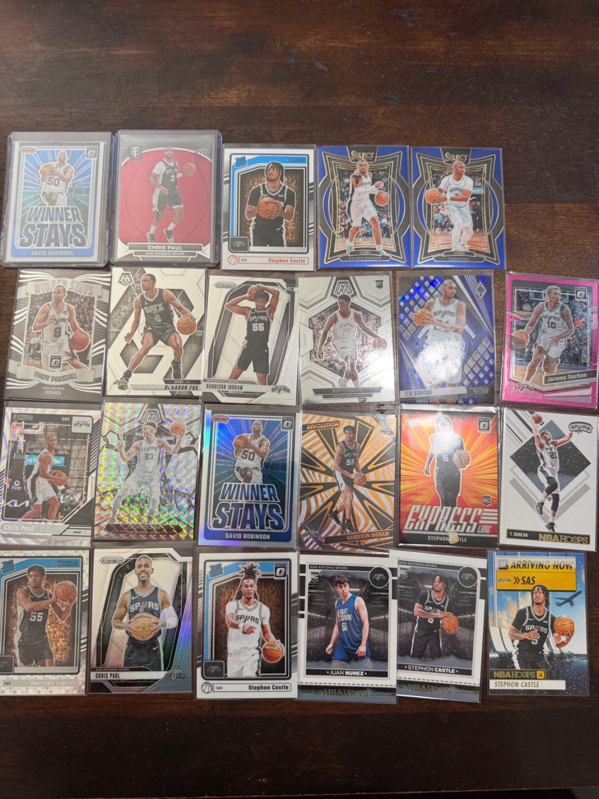 San Antonio Spurs Basketball Card Lot (23) NBA Cards Mixed Players & Years