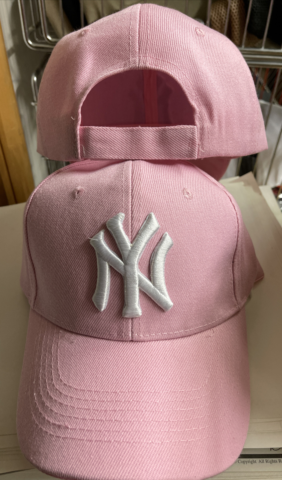 New York Yankees Pink Baseball Hat New One Size With White Lettering