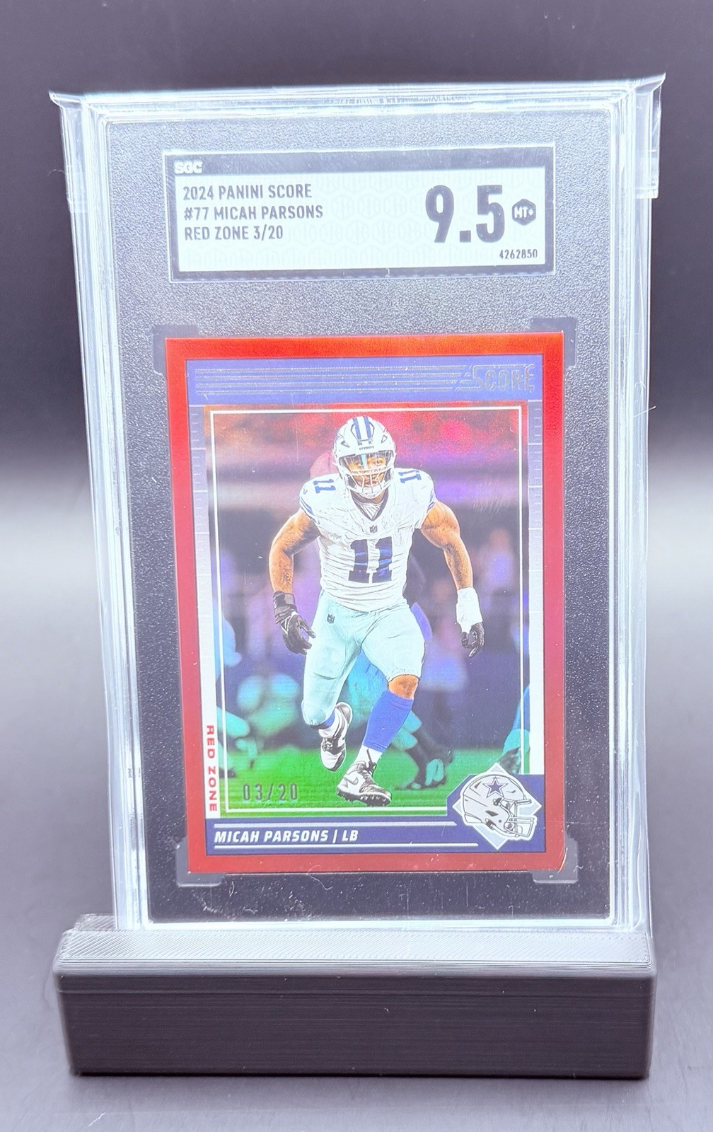 2024 Panini Score MICAH PARSONS Red Zone /20 CASE HIT SSP🔥
