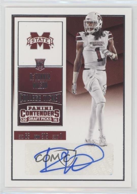 2016 Panini Contenders Draft Picks De’Runnya Wilson #123 Rookie Auto RC 0r4