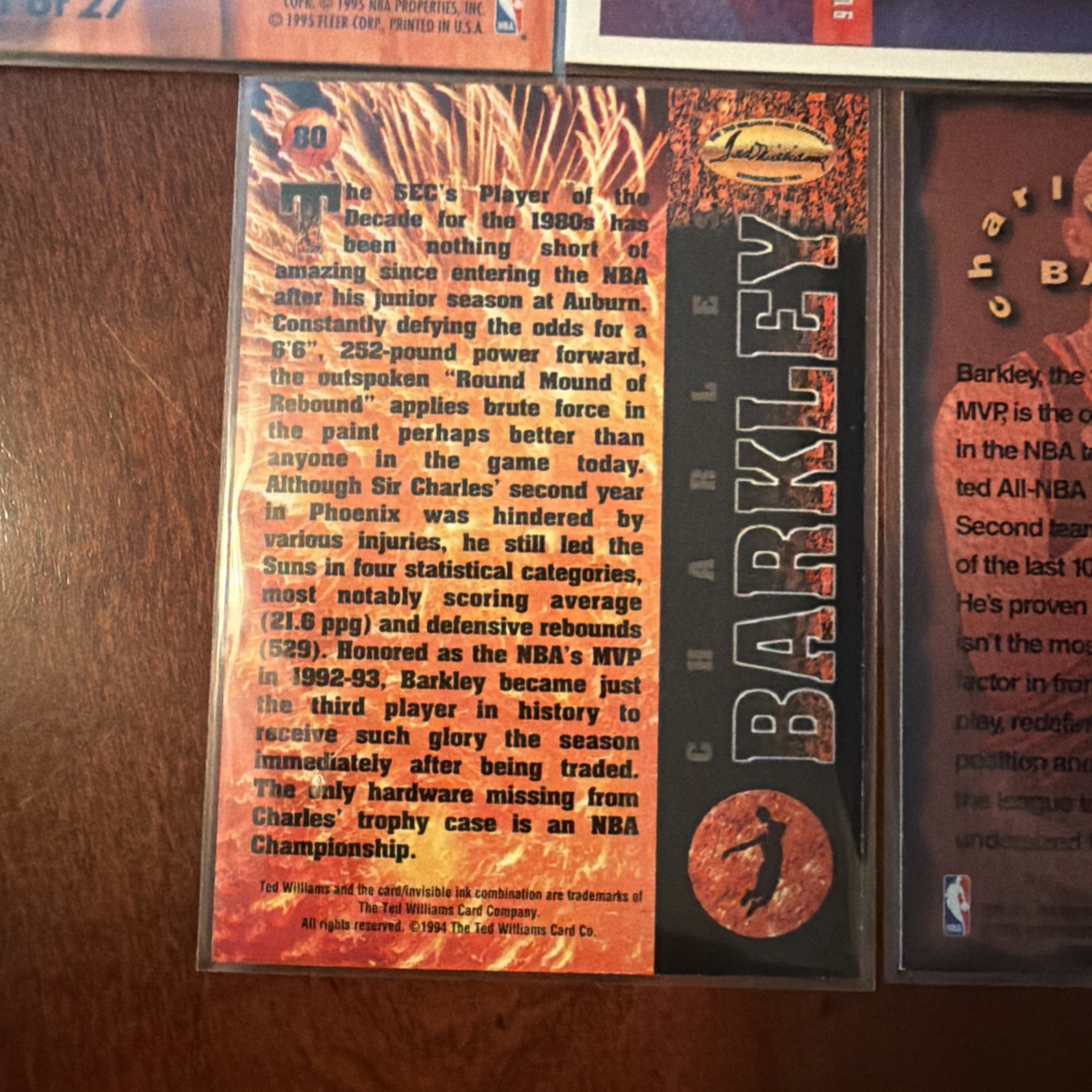 5 Charles Barkley Insert And Base Cards.