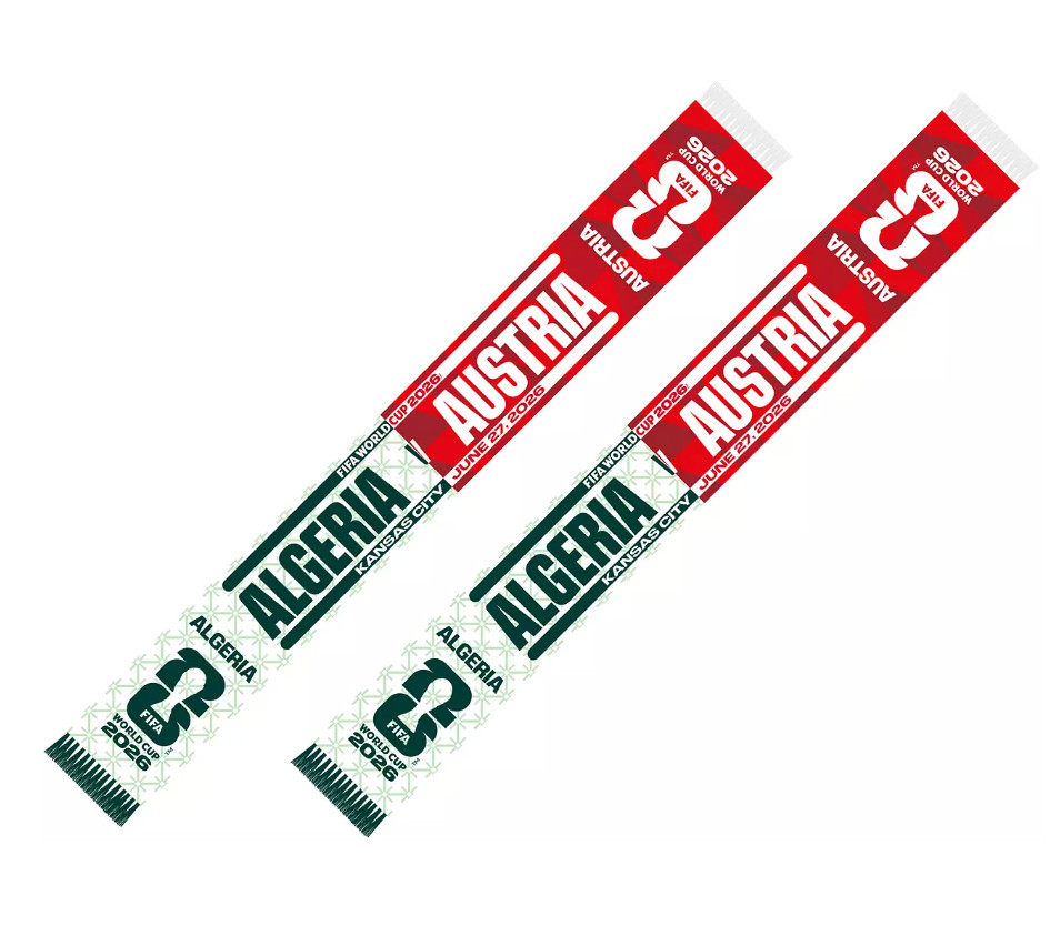 NWT 100% Authentic World Cup Algeria vs. Austria Match Scarf Bank Exclusive