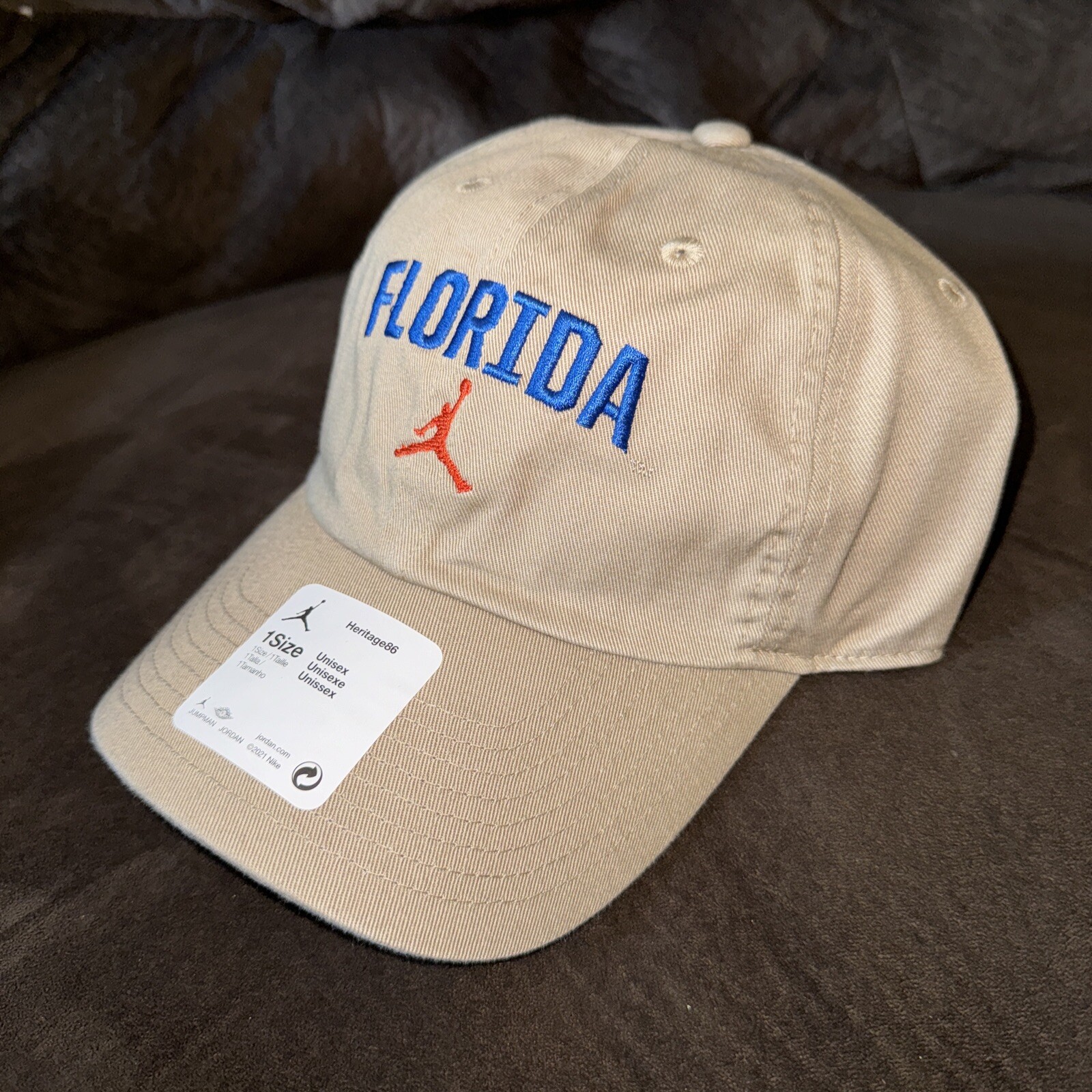Jordan Florida Gators Heritage86 Adjustable Strapback Khaki Hat Cap Nike Jumpman