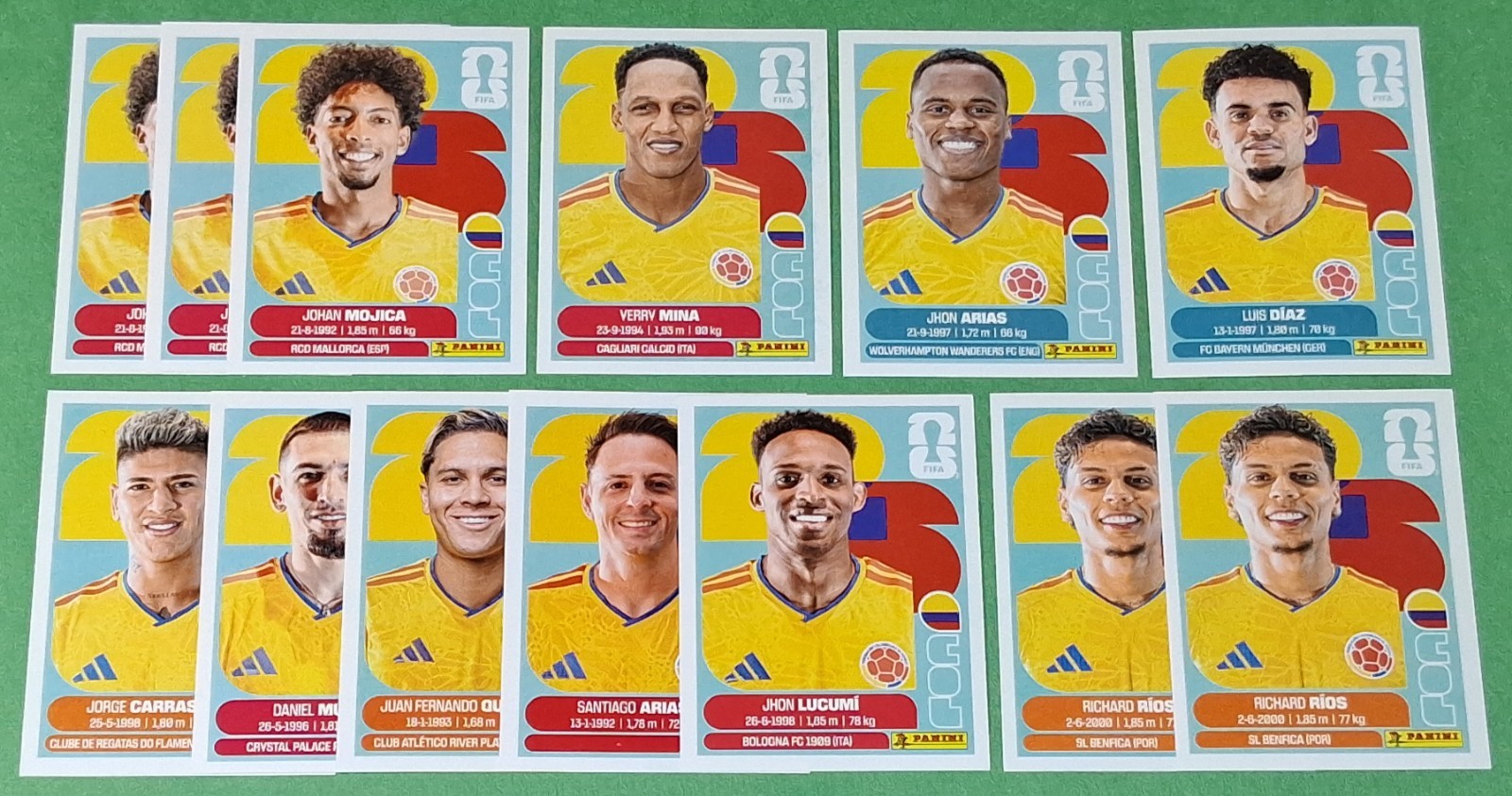 2026 FIFA World Cup Panini Stickers Colombia Team [ 13X Cards ]