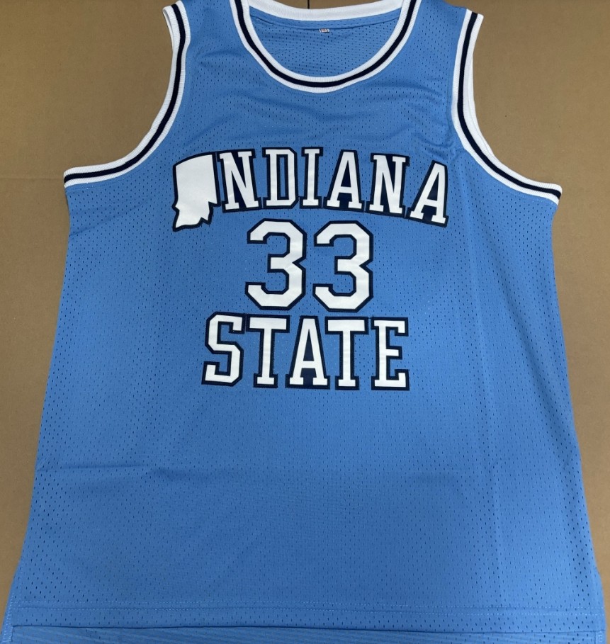 Larry Bird #33 Indiana State College Basketball Jersey All Stitched S-3XL