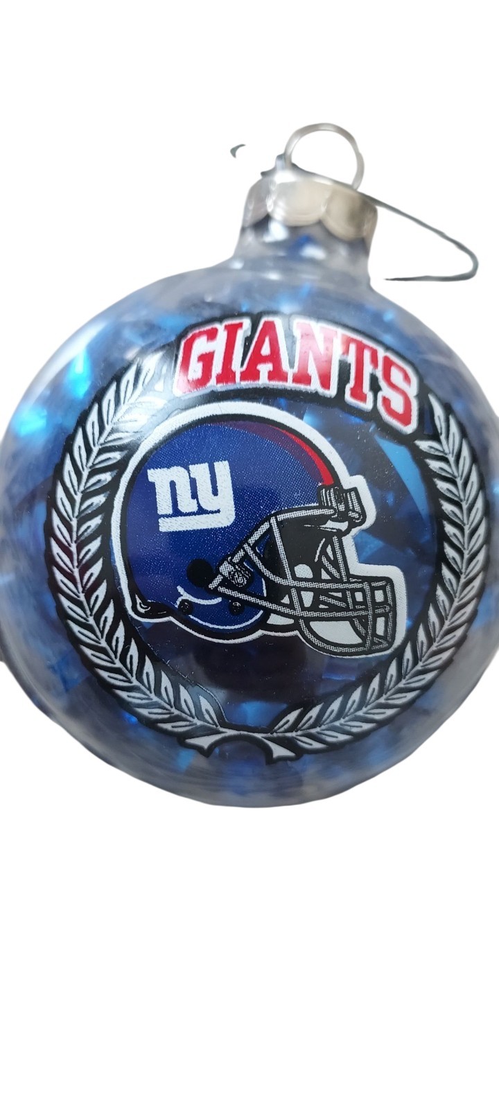 New York Giants Christmas Glass Ornament Box Collectible NFL Football USA