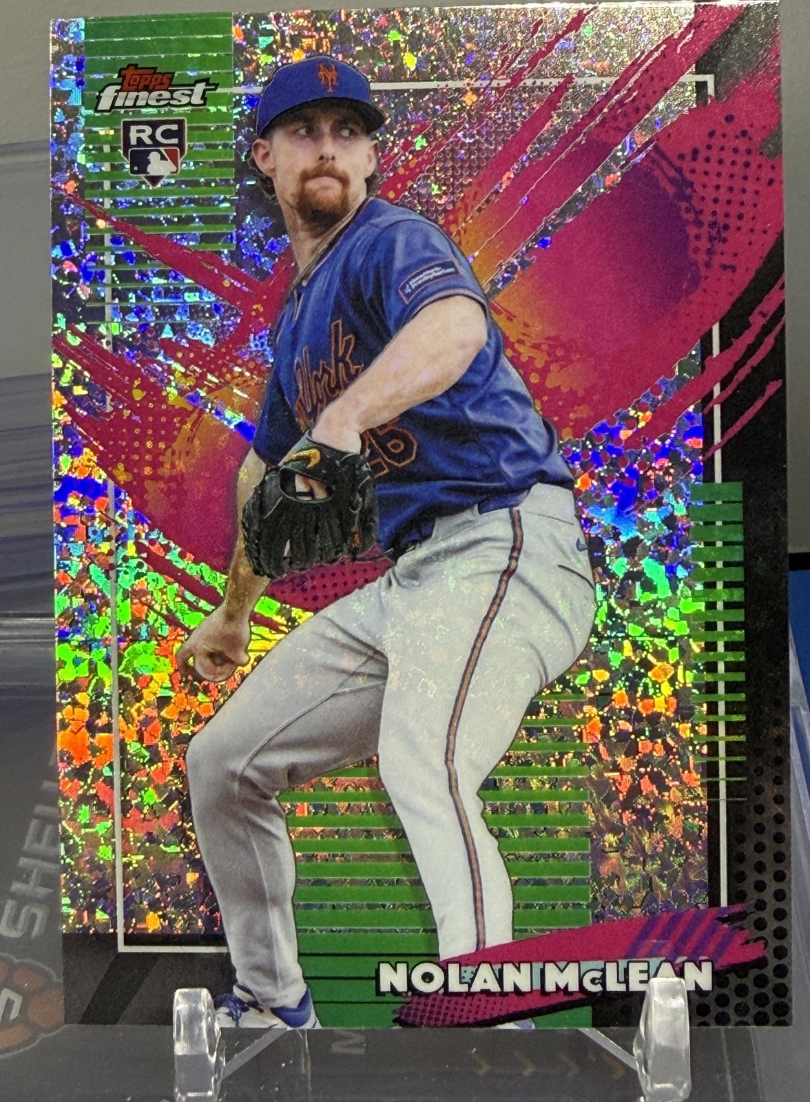2026 Topps Finest Nolan McLean Rare Mini-Diamond Refractor #240 RC Mets