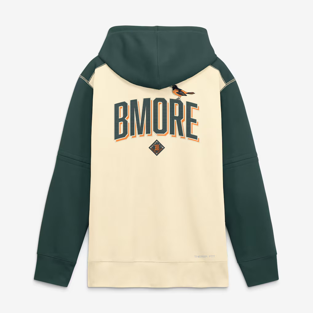 Baltimore Orioles Nike Authentic Collection City Connect Therma-FIT Hoodie BMORE