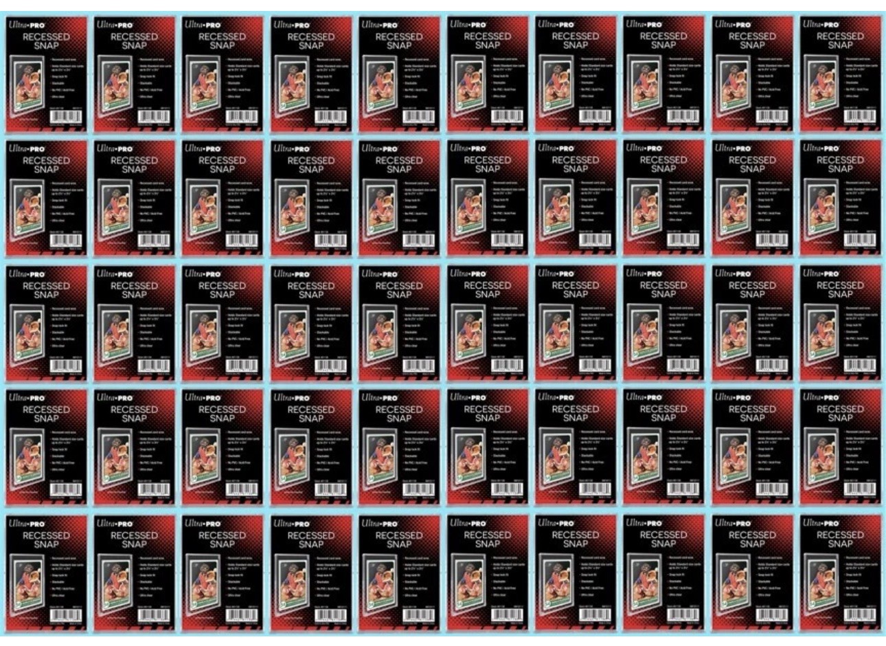 50 Ultra PRO Recessed Snaps Standard Size Card Holder Trading Sports Case