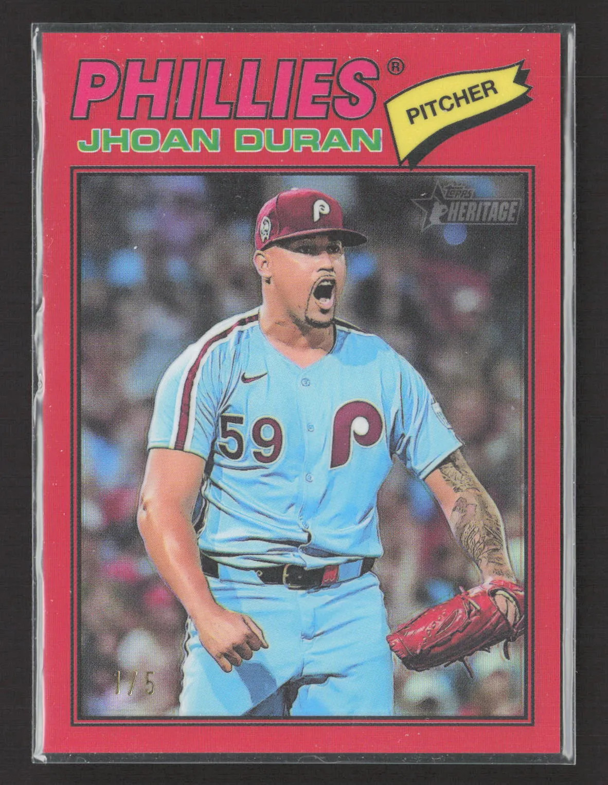 2024 Topps Heritage Jhoan Duran #14 Red Border /5