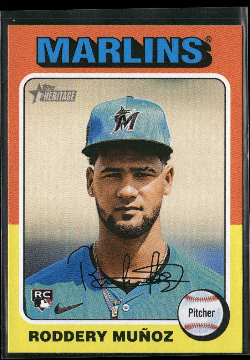 2024 Topps Heritage Roddery Muñoz 722 Miami Marlins RC