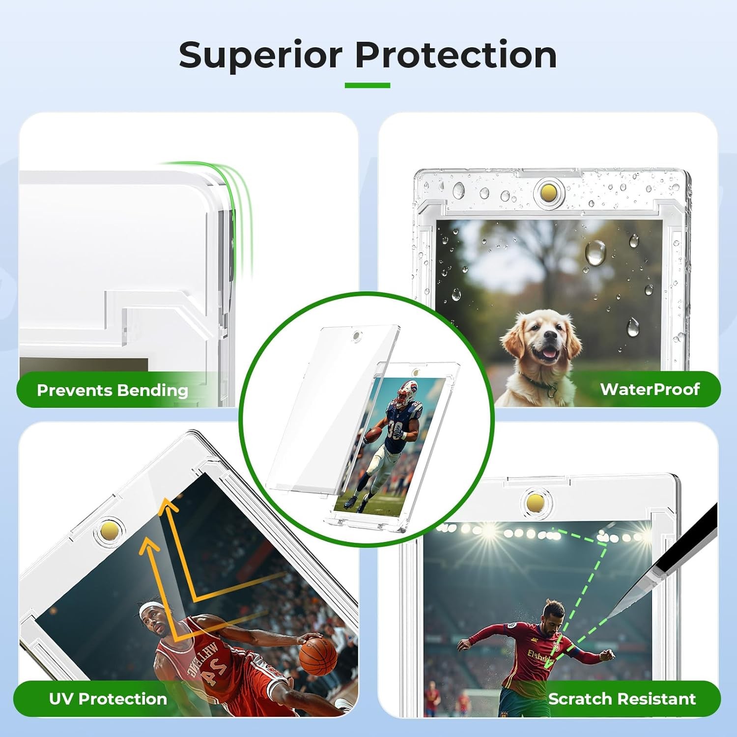 6-400 Ultra-Slim Magnetic Trading Card Holders 35pt One-Touch Hard UV Protection