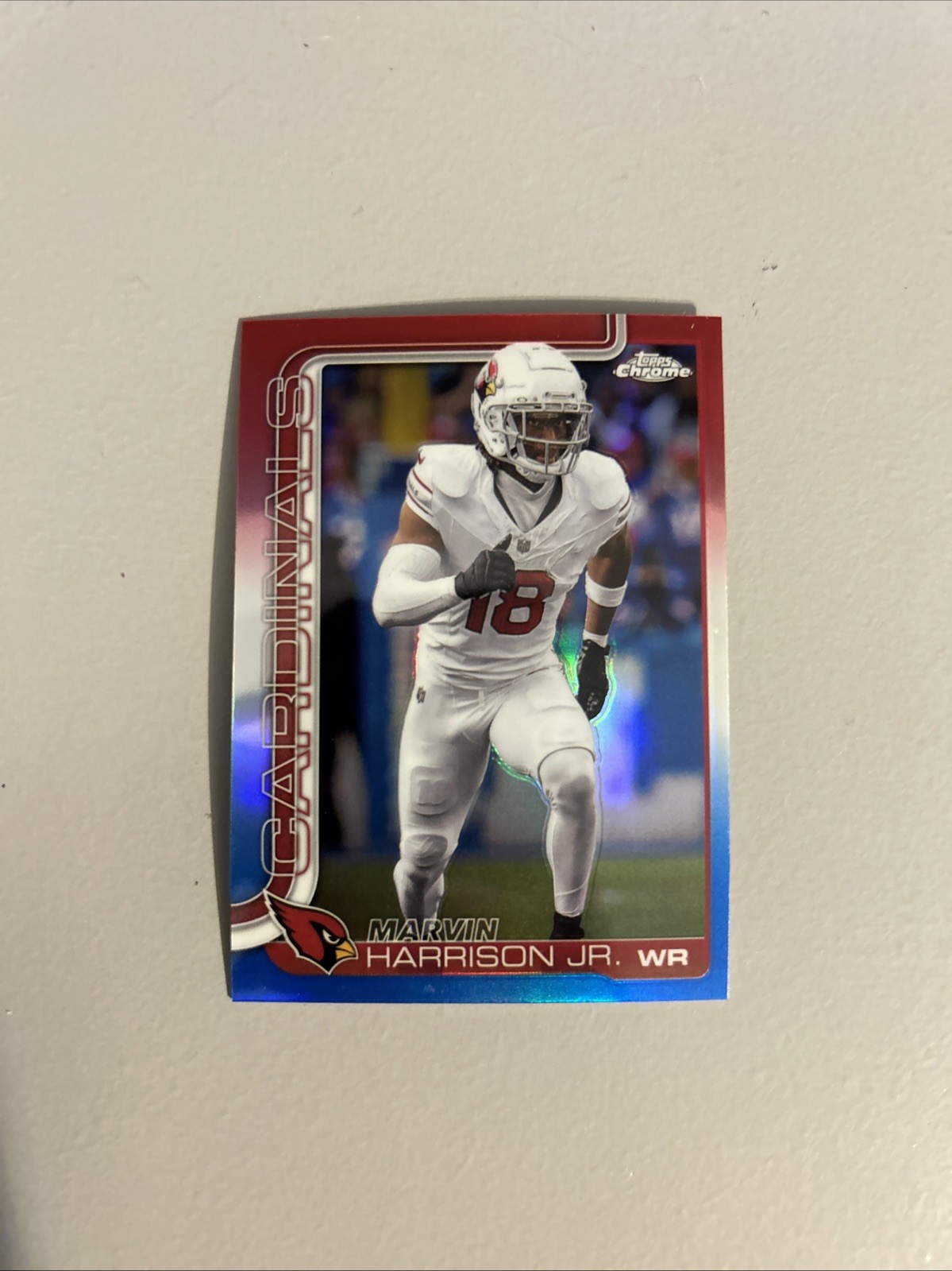 2025 Topps Chrome – Marvin Harrison Jr. #1 Red White & Blue Refractor