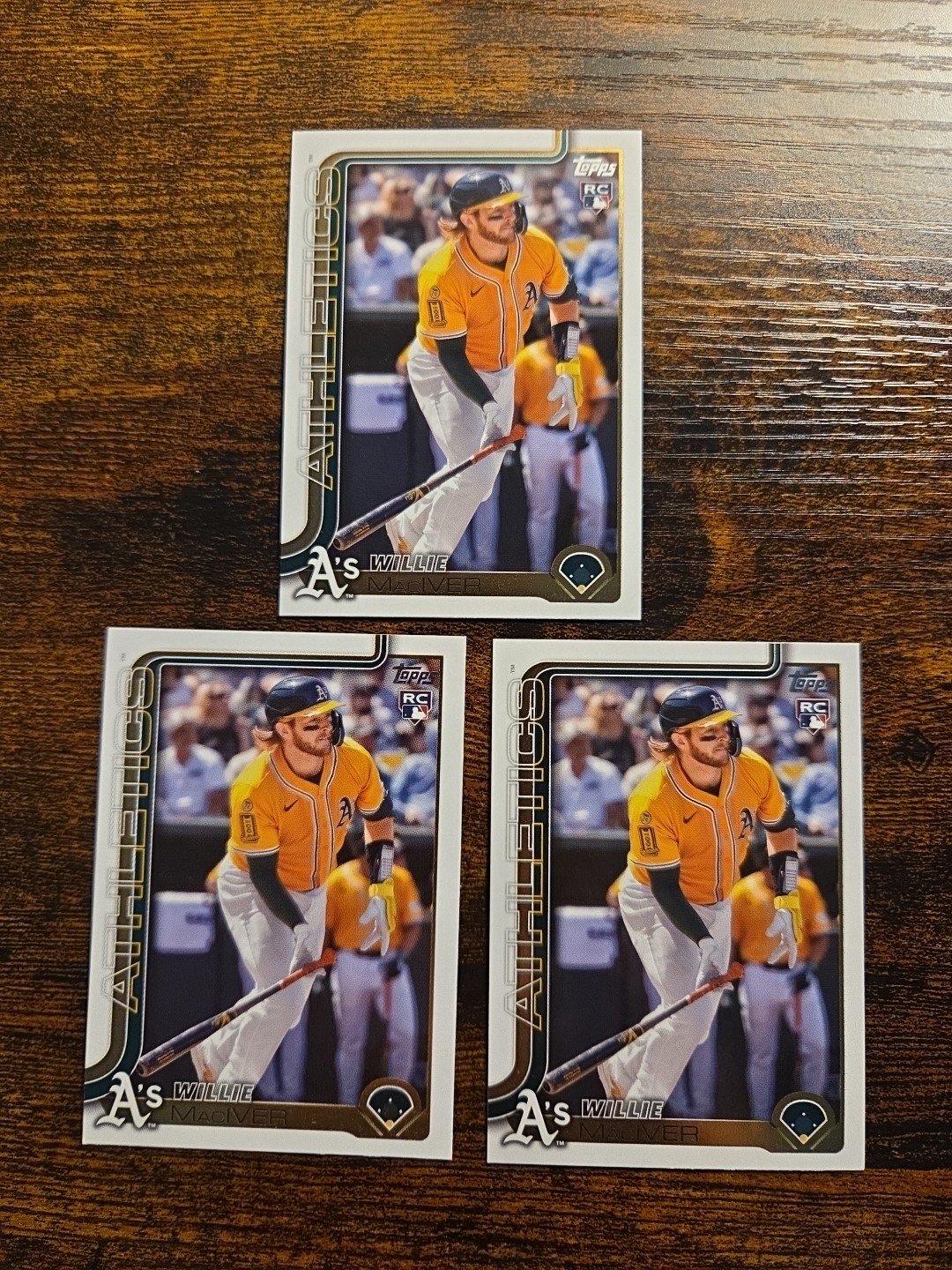 2025 Topps Update Series #US79 Willie Maciver 4 Card RC A’s Lot Z18