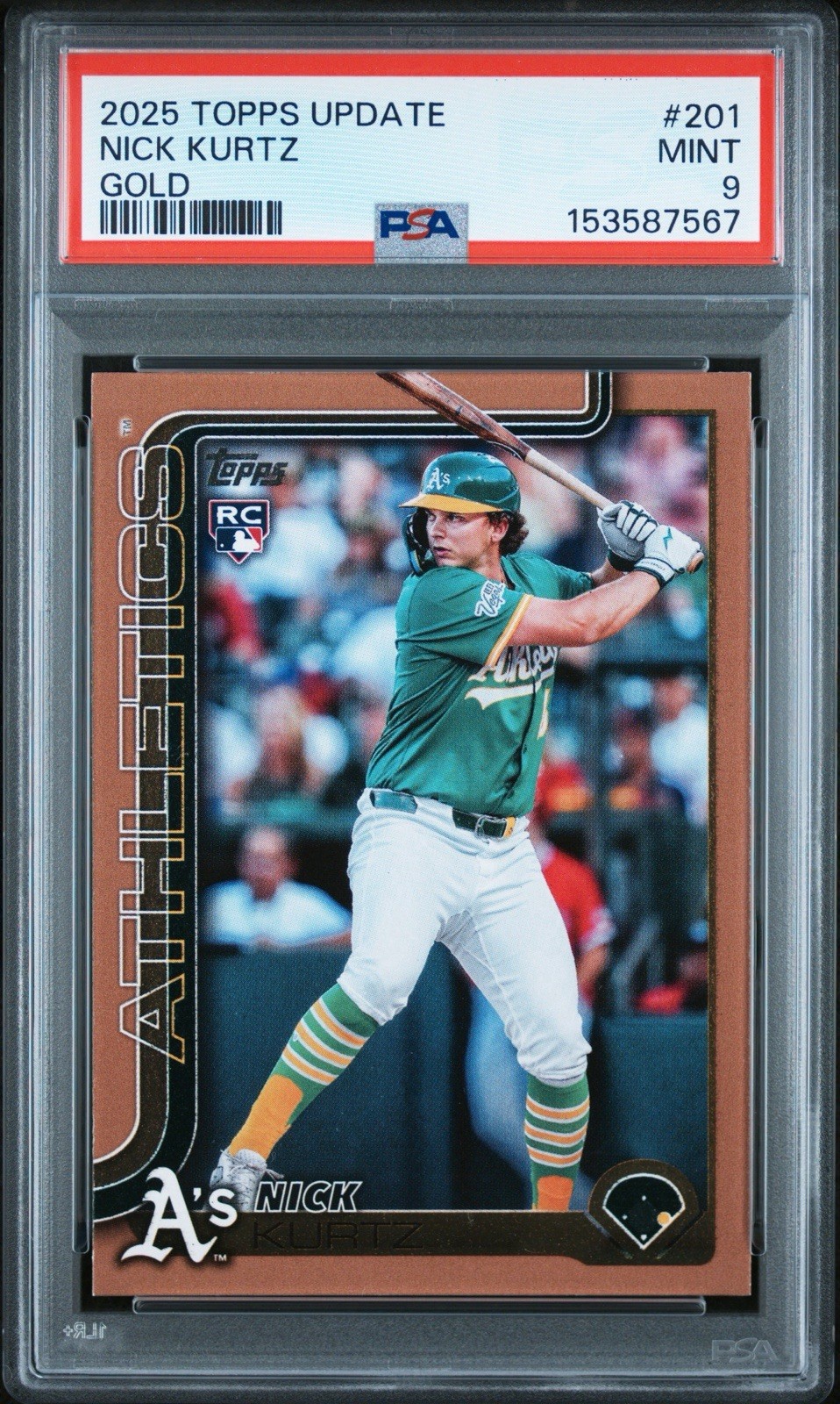 2025 Topps Update Series – Nick Kurtz #US201 Gold /2025 (RC) PSA 9