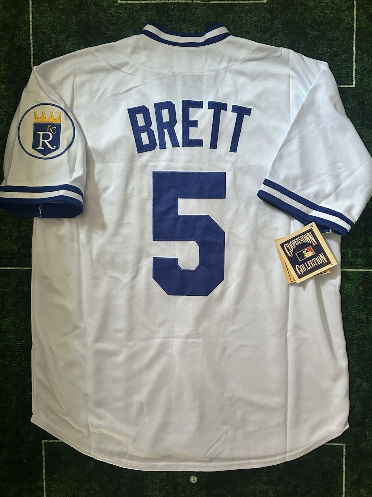 George Brett Kansas City Royals Home White M&N Throwback Baseball Jersey Size L