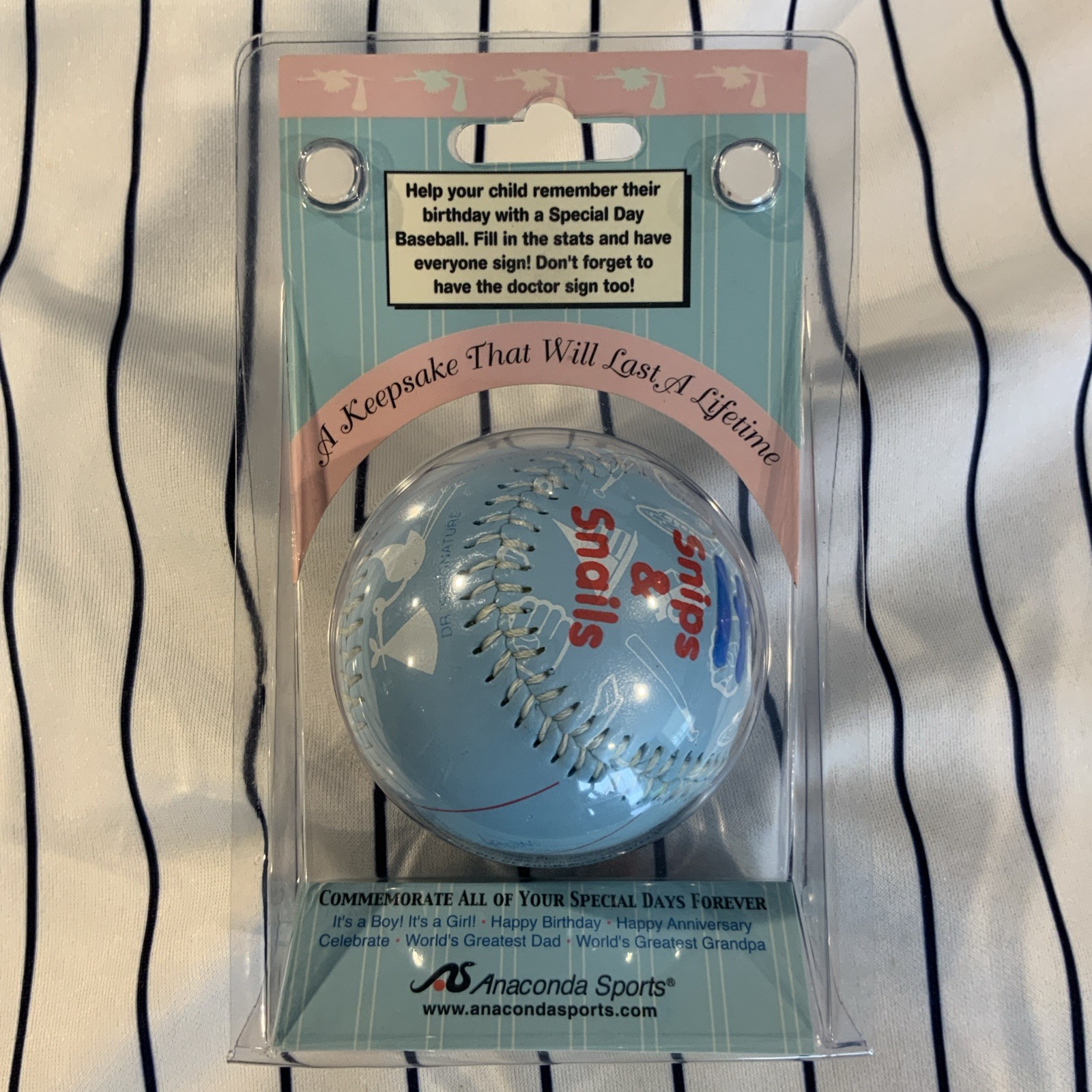 It’s A Boy! Keepsake Birth Announcement Baby Souvenir Baseball Ball