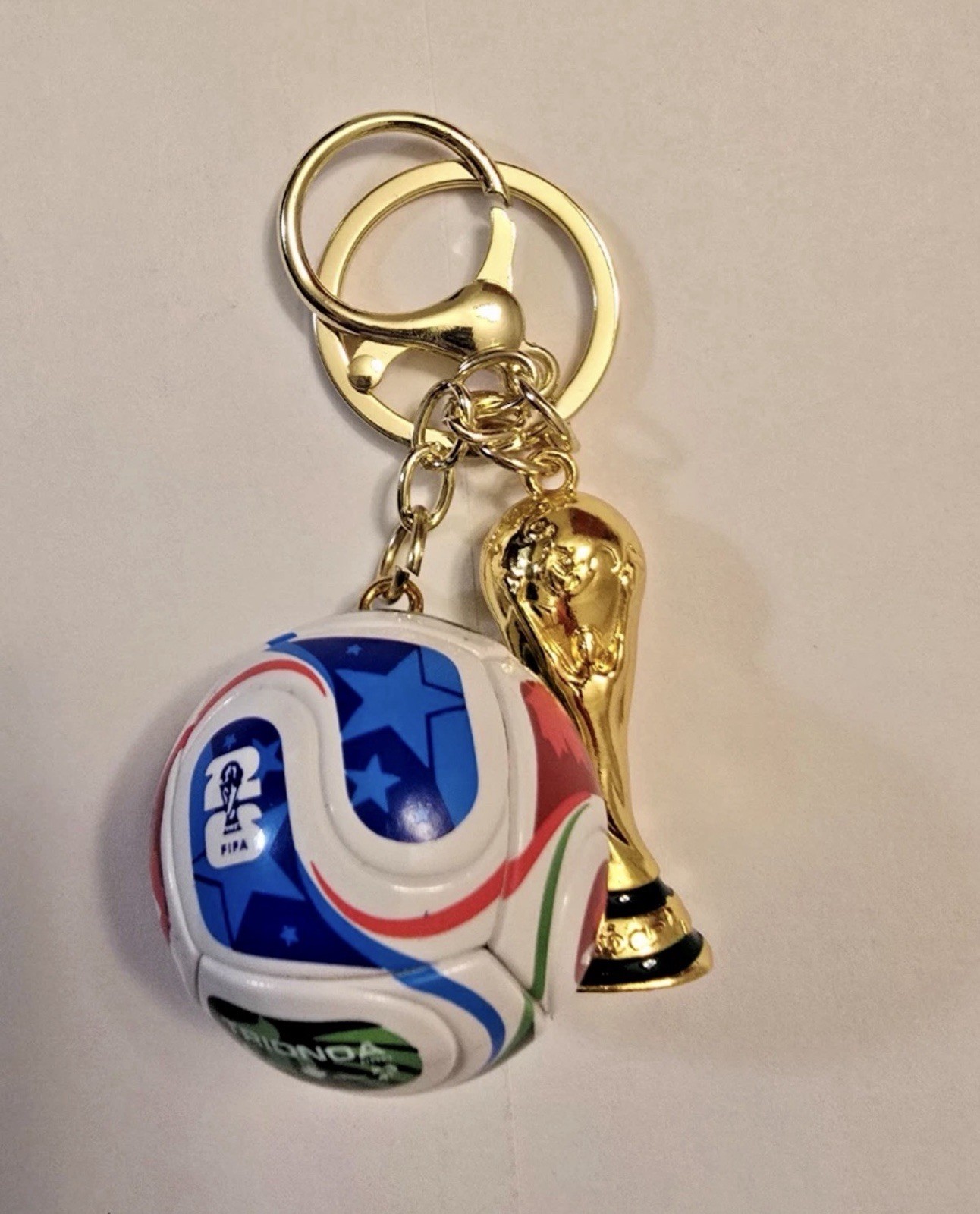FIFA World Cup 2026 Keychain Set Soccer Ball + Metal Trophy Collectible Gift