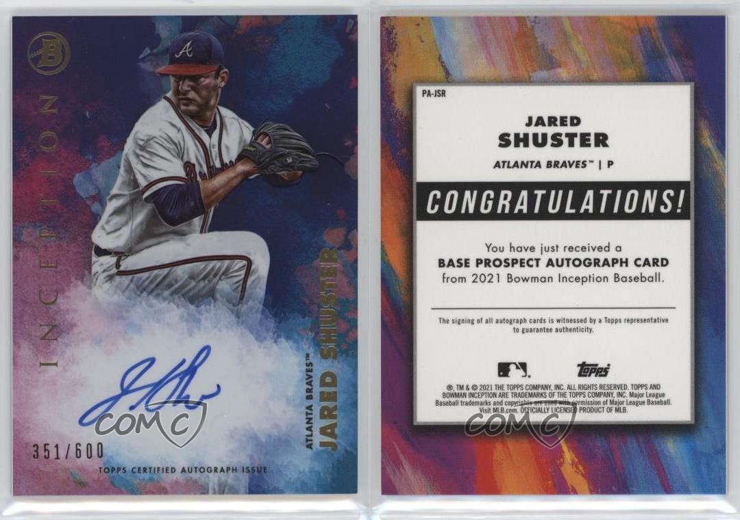 2021 Bowman Inception 351/600 Jared Shuster #PA-JSR Auto h6c
