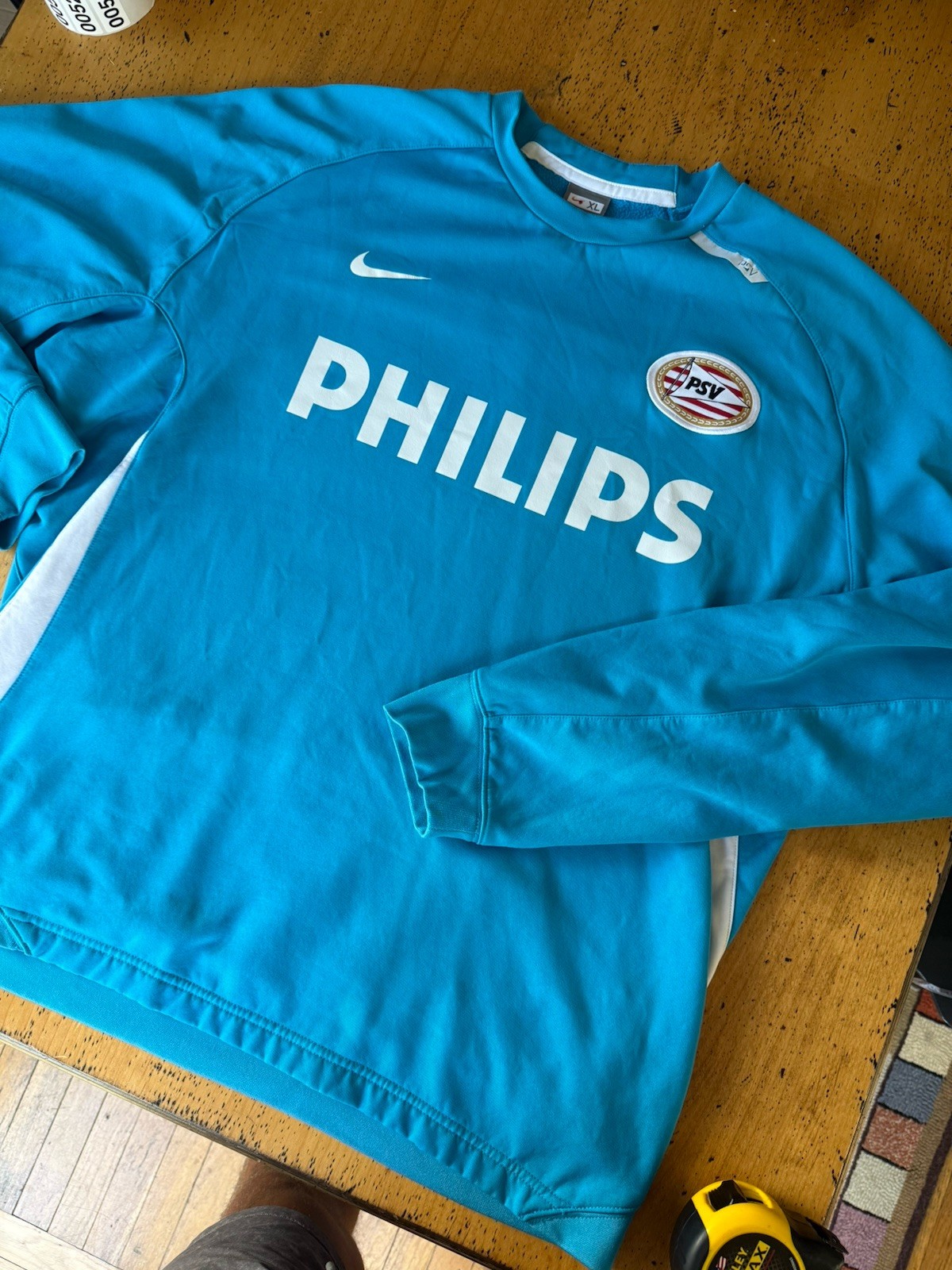 Vintage Men’s Xl Blue Nike PSV Eindhoven Football Sweatshirt Soccer Track Rare