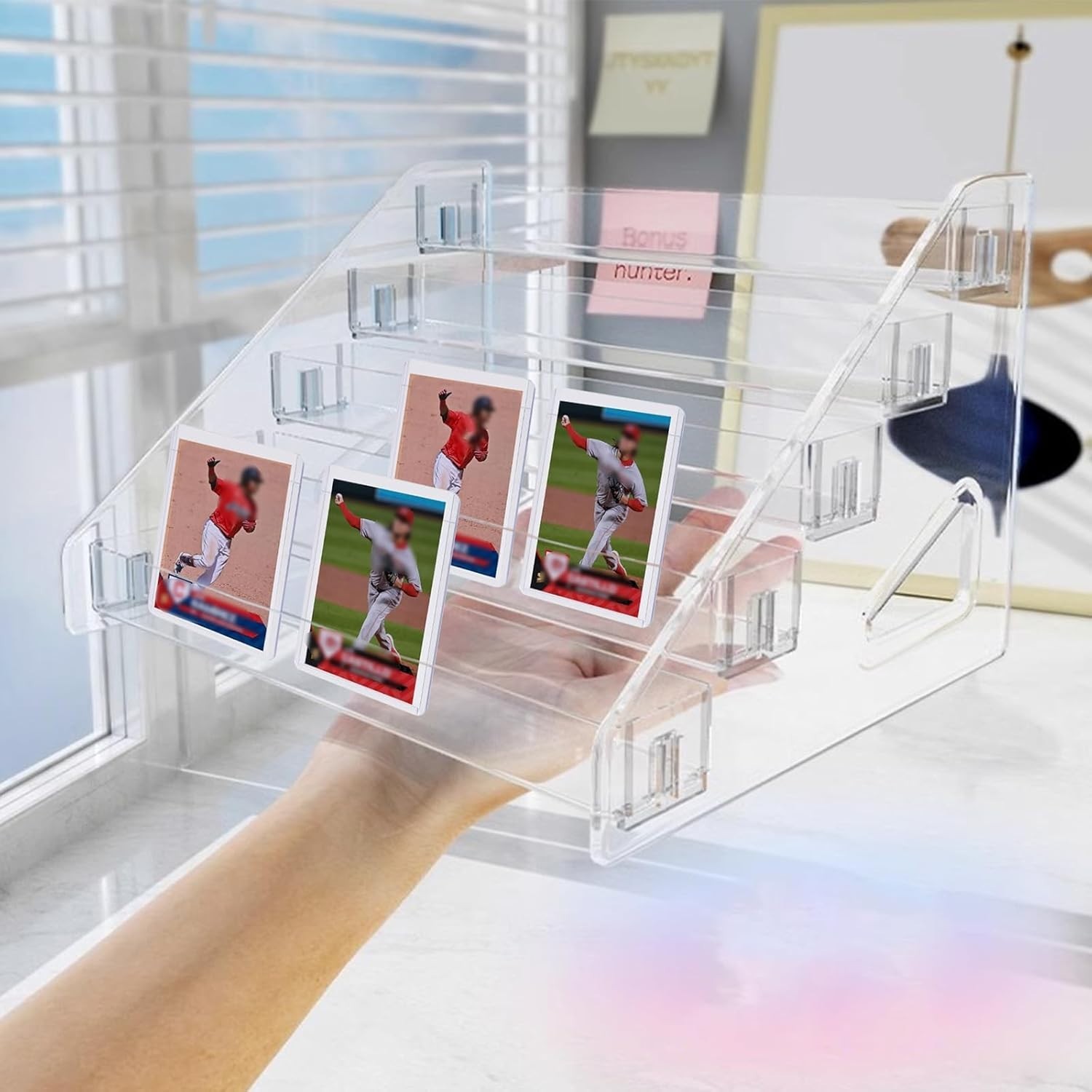 Versatile 5-Tier Tabletop Display Holder for Sports Cards and Collectibles